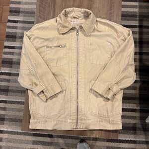 Free People “Easy That” Tan Canvas Jacket